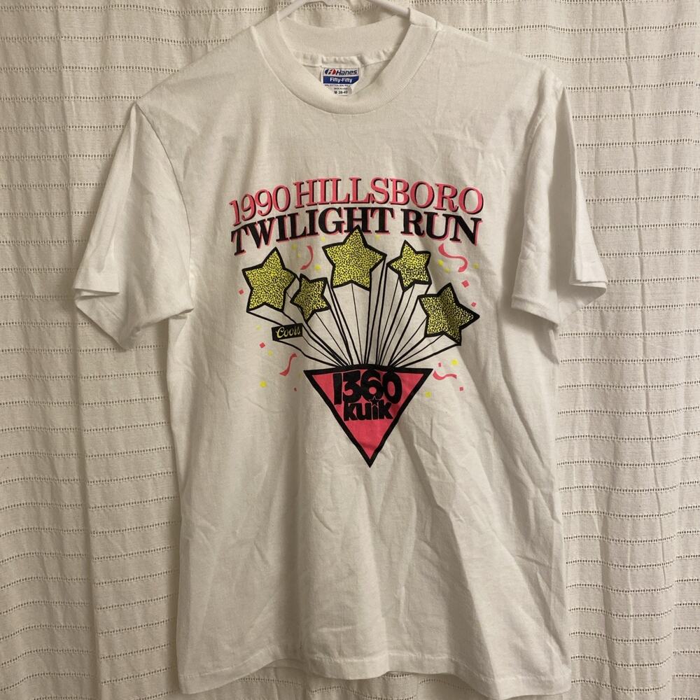 1990 Hillsboro Twilight Run T Shirt White Medium